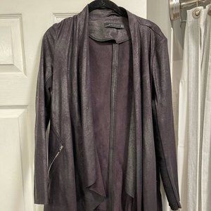 Long, lightweight leather coat